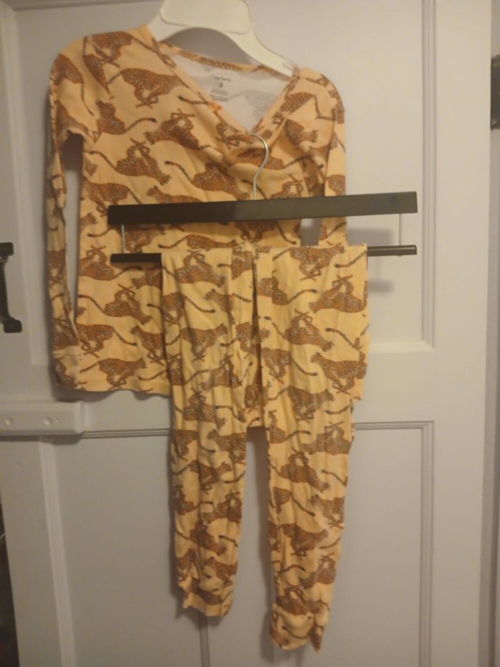 Carters Girls Orange Cheetah Matching pajama Set